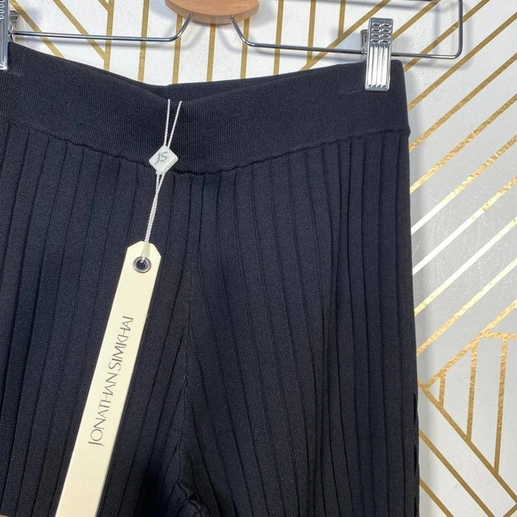 Jonathan‎ Simkhai Zig Zag Ribbed Cropped Knit Pants Black Textured Minimalist - Picture 7 of 9